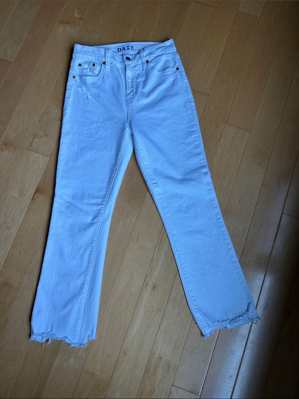 DAZE Denim Shy Girl White High-Rise  Jeans